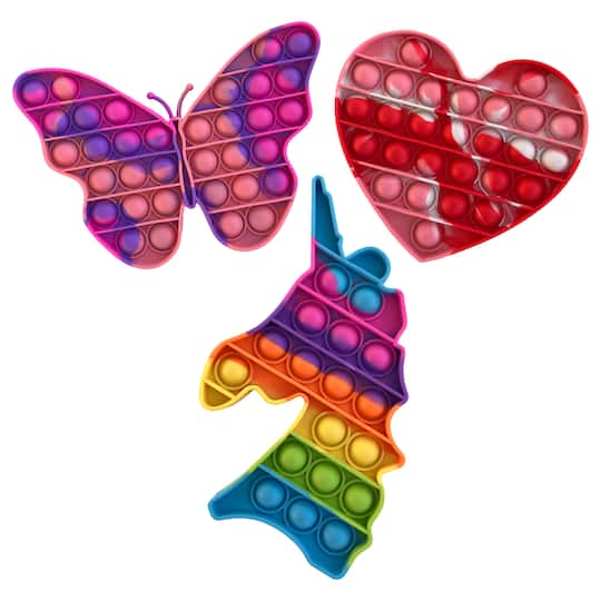 GottaPop Butterfly, Heart &#x26; Unicorn Pop It Fidget Toys, 3ct.